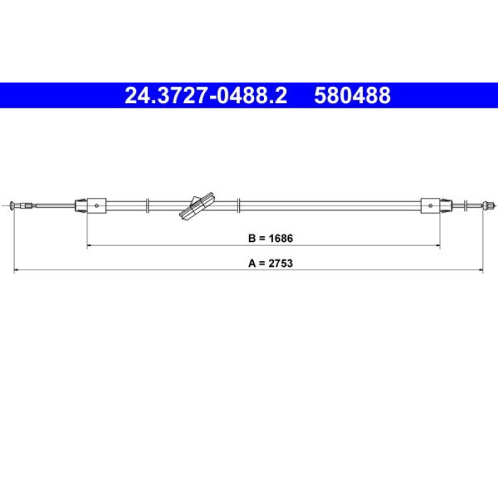 ATE Handbremsseil 24.3727-0488.2 ATE Handbremsseil 24.3727-0488.2