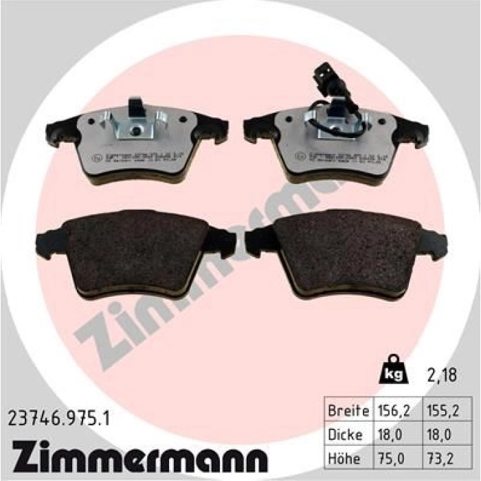 23746.975.1 ZIMMERMANN Bremsbelagsatz, Scheibenbremse 23746.975.1 23746.975.1 ZIMMERMANN Bremsbelagsatz, Scheibenbremse 23746.975.1