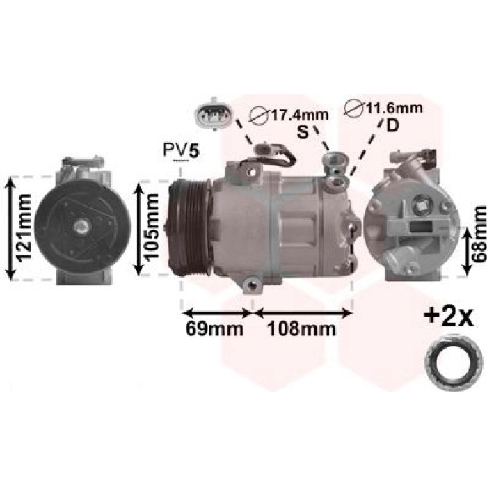 Van Wezel Klimakompressor 3700K316