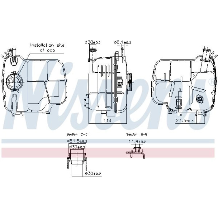 Nissens Kühlmittel-Ausgleichsbehälter 996224 Nissens Kühlmittel-Ausgleichsbehälter 996224