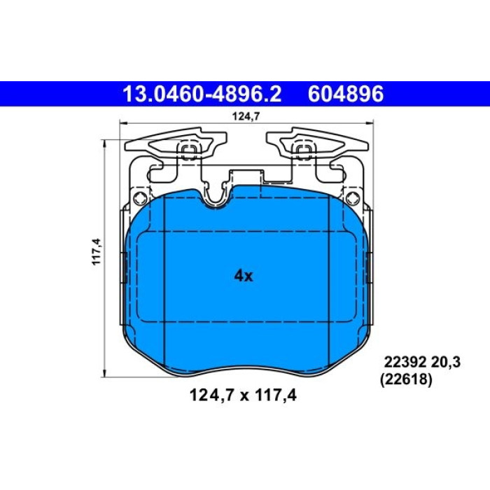 ATE Bremsbelagsatz 13.0460-4896.2 ATE Bremsbelagsatz 13.0460-4896.2
