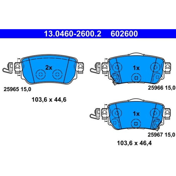 ATE Bremsbelagsatz 13.0460-2600.2 ATE Bremsbelagsatz 13.0460-2600.2
