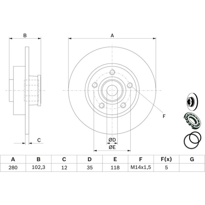 Bosch Bremsscheibe Hinterachse 0 986 479 271 Bosch Bremsscheibe Hinterachse 0 986 479 271