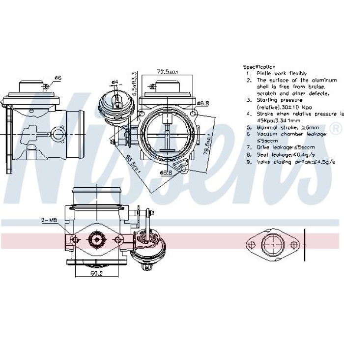 Nissens AGR-Ventil 98301 Nissens AGR-Ventil 98301