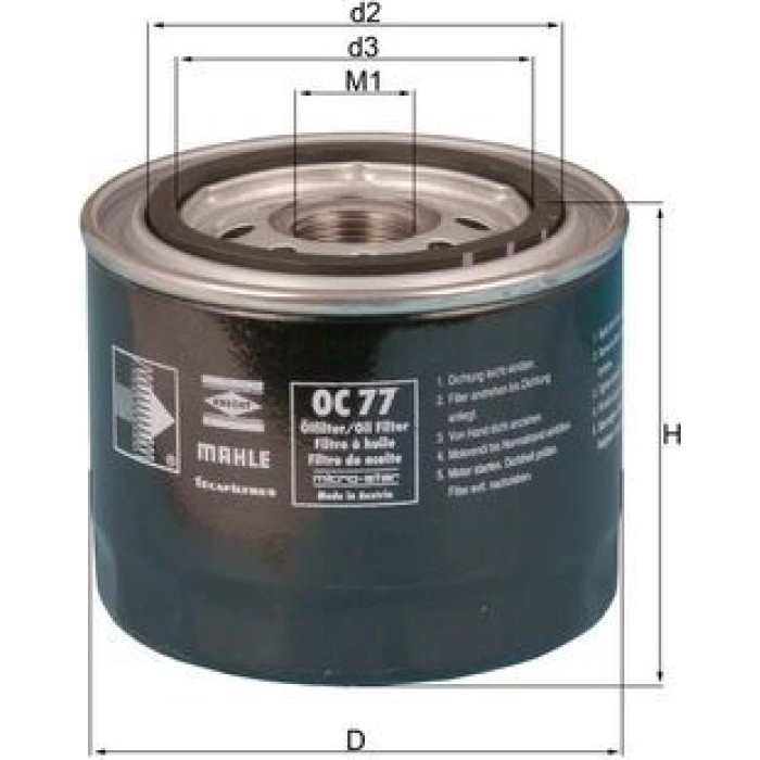 Mahle Original Ölfilter OC 77