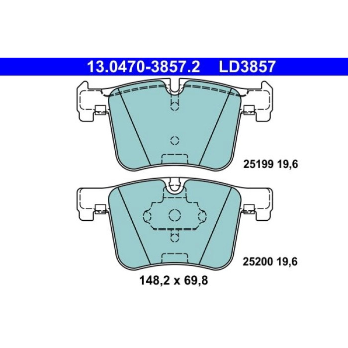 ATE Bremsbelagsatz BMW S. 1/2/3/4/X3/X4 11- Keramik 13.0470-3857.2 ATE Bremsbelagsatz BMW S. 1/2/3/4/X3/X4 11- Keramik 13.0470-3857.2