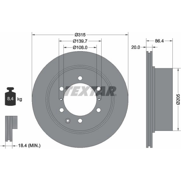 Textar Bremsscheibe 92146703 Textar Bremsscheibe 92146703