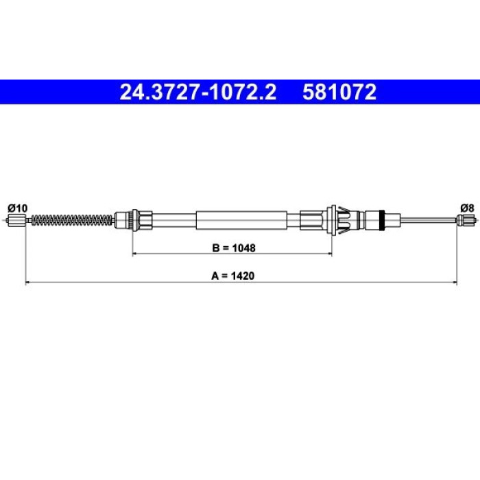 ATE Handbremsseil 24.3727-1072.2 ATE Handbremsseil 24.3727-1072.2