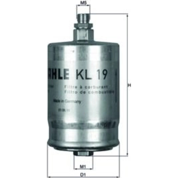 KL 19 MAHLE Kraftstofffilter KL 19, Leitungsfilter, Höhe 147 mm – u. a. für Mercedes-Benz 124 Stufenheck (W124), 124 T-Modell (S124), 190 (W201) – OE Nummer 0014770301 - l KL 19 MAHLE Kraftstofffilter KL 19, Leitungsfilter, Höhe 147 mm – u. a. für Mercedes-Benz 124 Stufenheck (W124), 124 T-Modell (S124), 190 (W201) – OE Nummer 0014770301 - l