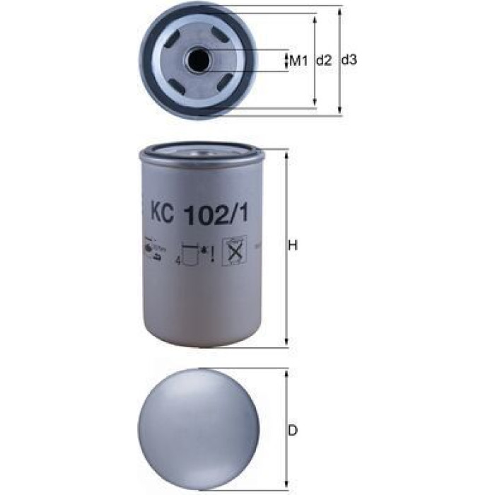 MAHLE Kraftstofffilter KC 102/1 MAHLE Kraftstofffilter KC 102/1