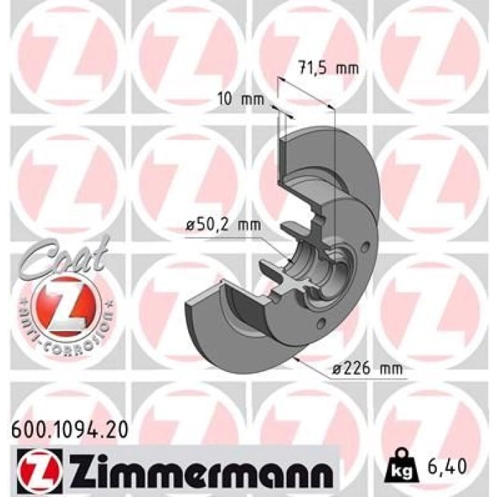 Zimmermann Bremsscheibe 600.1094.20 Zimmermann Bremsscheibe 600.1094.20