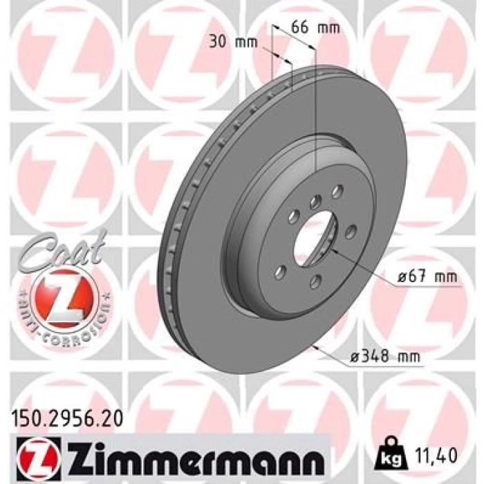 Zimmermann Bremsscheibe Vorderachse 150.2956.20 Zimmermann Bremsscheibe Vorderachse 150.2956.20
