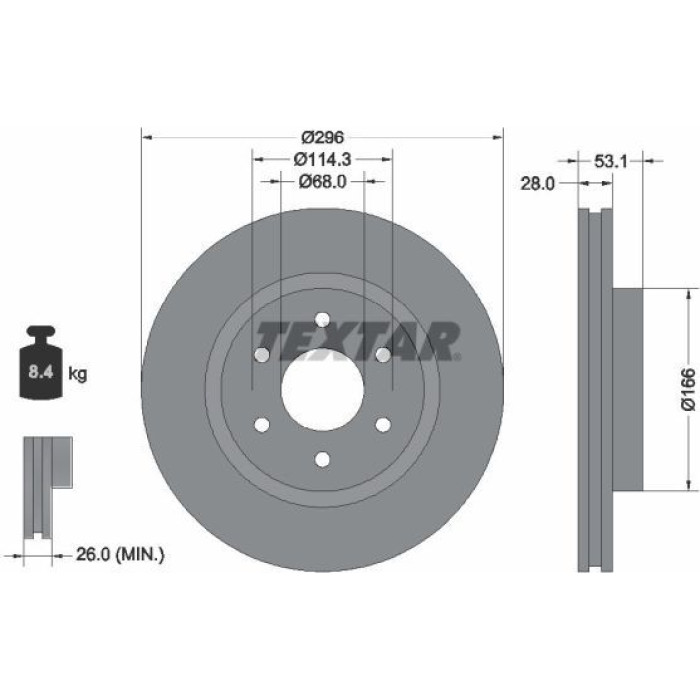 Textar Bremsscheibe 92285803 Textar Bremsscheibe 92285803