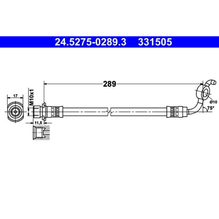 ATE Bremsschlauch 24.5275-0289.3 ATE Bremsschlauch 24.5275-0289.3