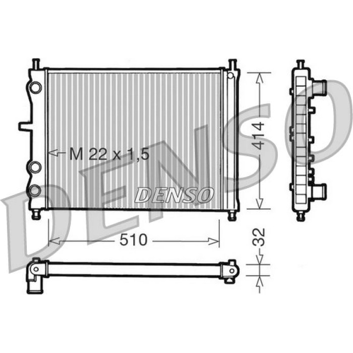 Denso Motorkühler DRM09024 Denso Motorkühler DRM09024