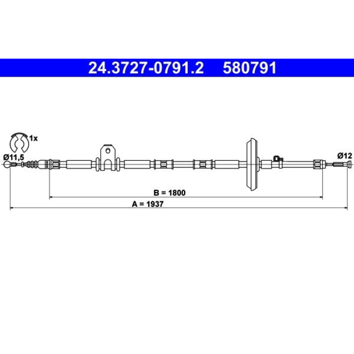 ATE Handbremsseil 24.3727-0791.2 ATE Handbremsseil 24.3727-0791.2