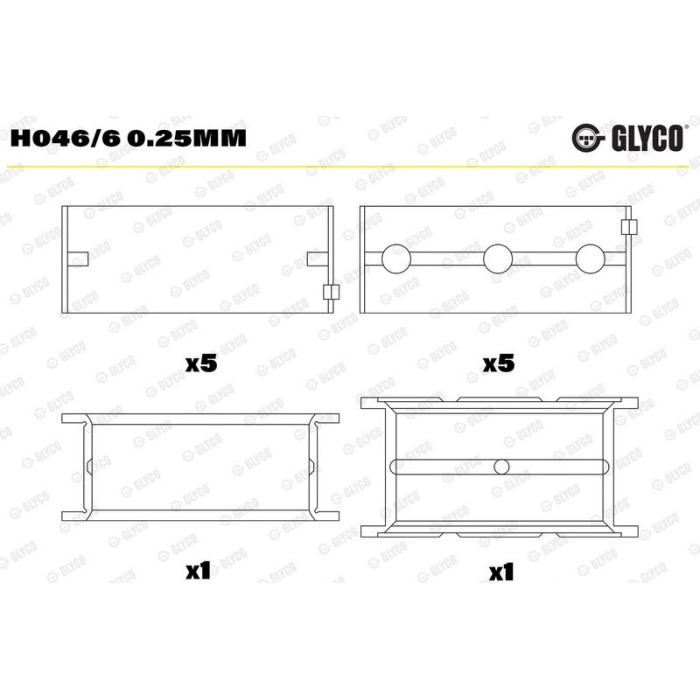 GLYCO Kurbelwellenlager H046/6 0.25mm GLYCO Kurbelwellenlager H046/6 0.25mm