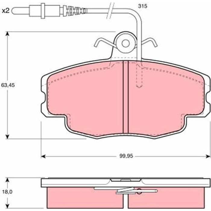 TRW Bremsbeläge GDB114 TRW Bremsbeläge GDB114