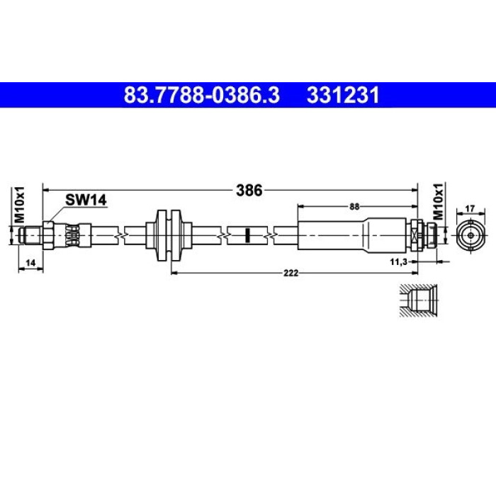 ATE Bremsschlauch 83.7788-0386.3 ATE Bremsschlauch 83.7788-0386.3