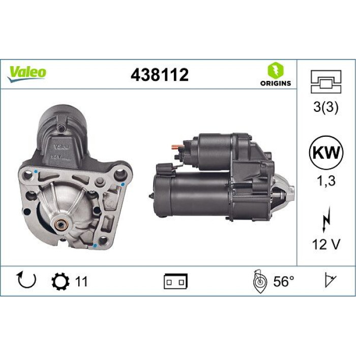 Valeo Anlasser 438112 Valeo Anlasser 438112