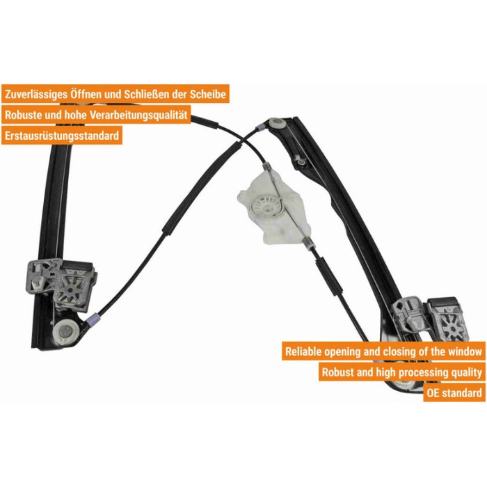 VAICO V10-6134 Fensterheber vorne rechts, ohne Motor, elektrisch, für Linkslenker VAICO V10-6134 Fensterheber vorne rechts, ohne Motor, elektrisch, für Linkslenker