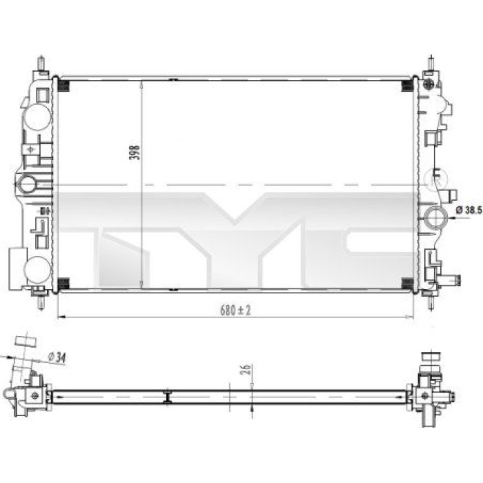 TYC Motorkühler 725-0037 TYC Motorkühler 725-0037
