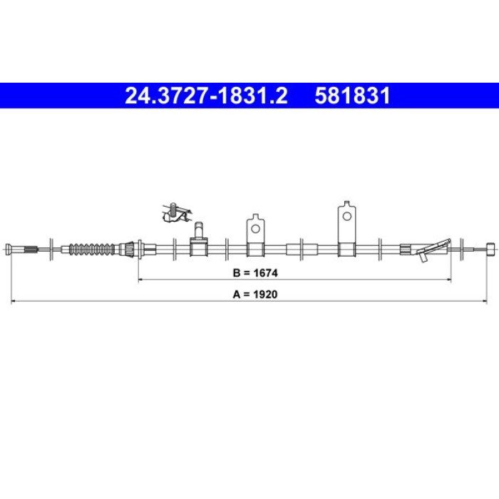 ATE Handbremsseil 24.3727-1831.2 ATE Handbremsseil 24.3727-1831.2