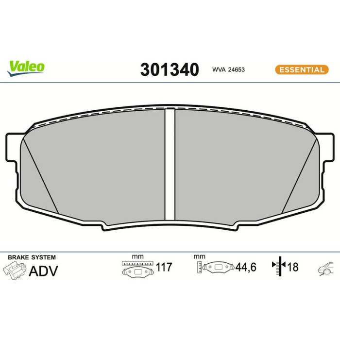 301340 Valeo Bremsbelagsatz 301340 301340 Valeo Bremsbelagsatz 301340
