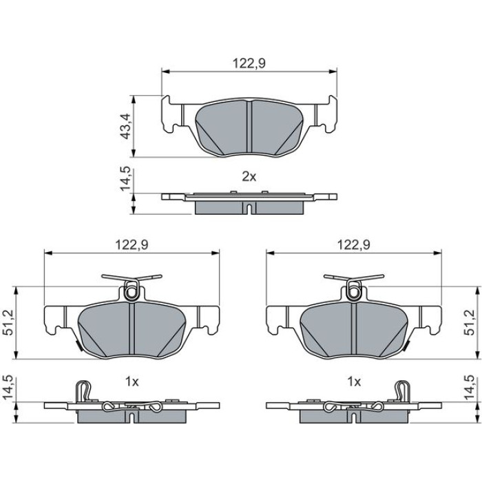 Bosch Bremsbelagsatz 0 986 460 027