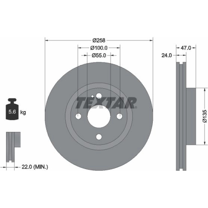 Textar Bremsscheibe 92103100 Textar Bremsscheibe 92103100