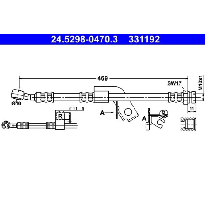 ATE Bremsschlauch 24.5298-0470.3 ATE Bremsschlauch 24.5298-0470.3