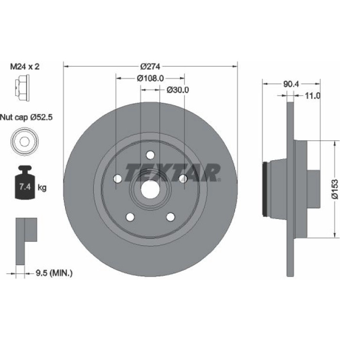 Textar Bremsscheibe 92196203 – Set mit Radlager für ABS Textar Bremsscheibe 92196203 – Set mit Radlager für ABS