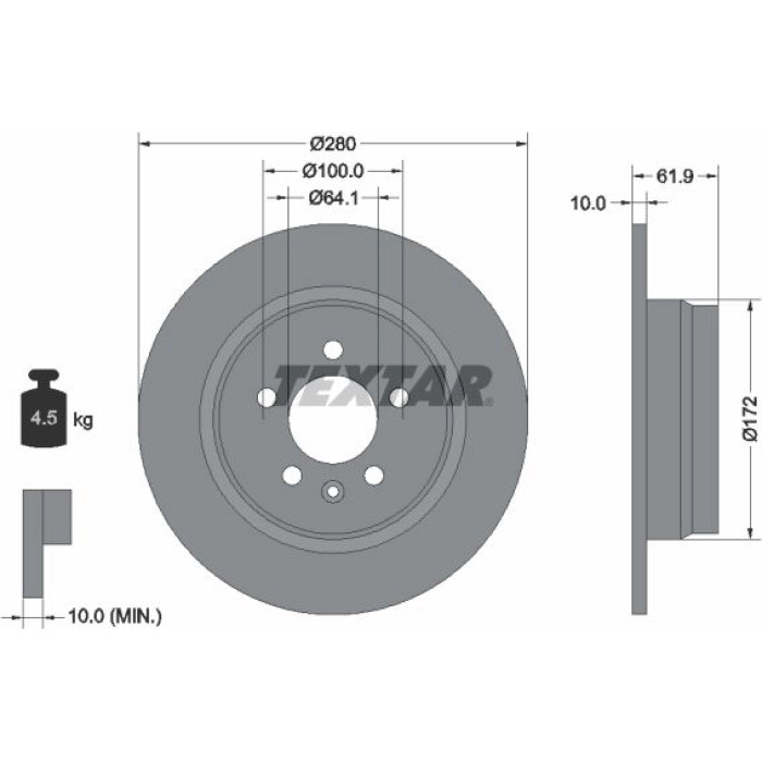 Textar Bremsscheibe 92103500 Textar Bremsscheibe 92103500
