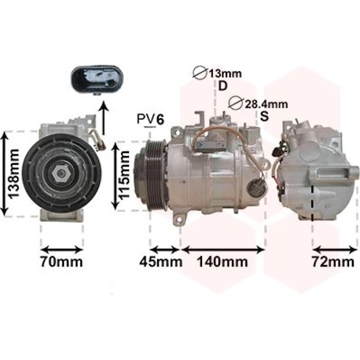 3000K710 Van Wezel Klimakompressor 3000K710