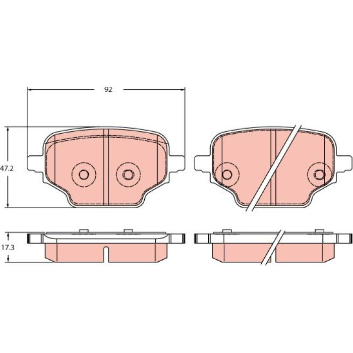 TRW Bremsbeläge Hinterachse GDB2410 TRW Bremsbeläge Hinterachse GDB2410