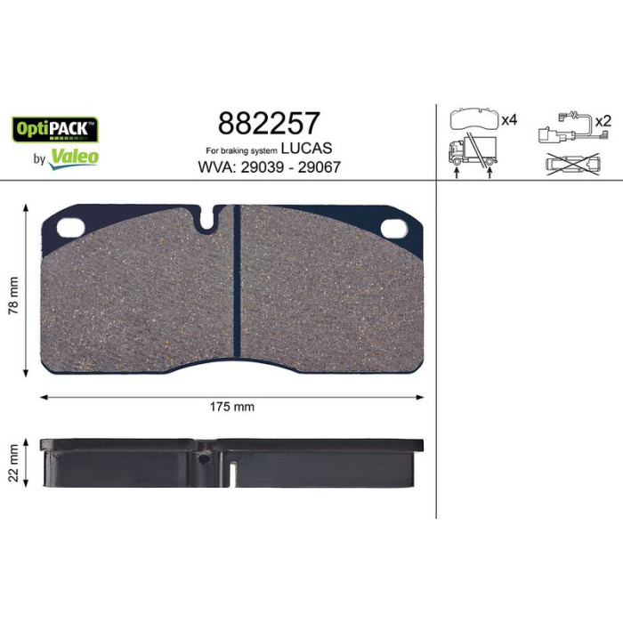 Valeo Bremsbelagsatz 882257