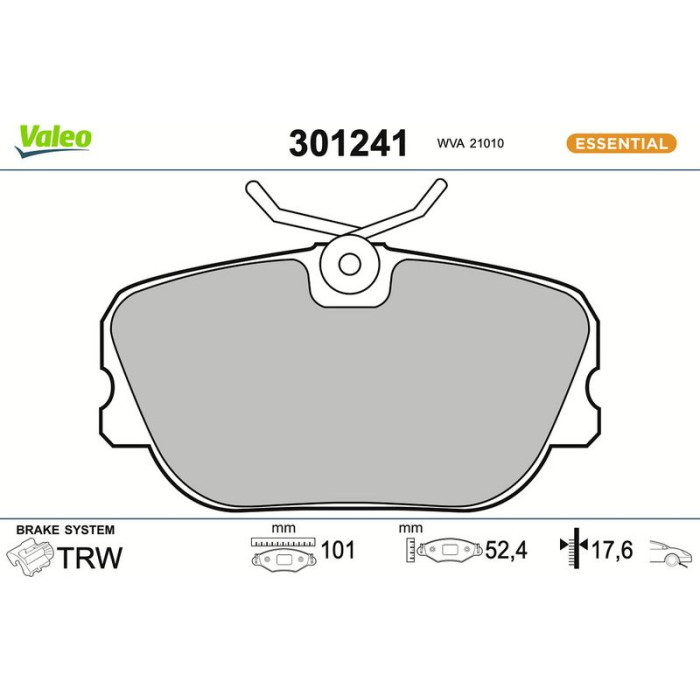 301241 Valeo Bremsbelagsatz 301241 301241 Valeo Bremsbelagsatz 301241
