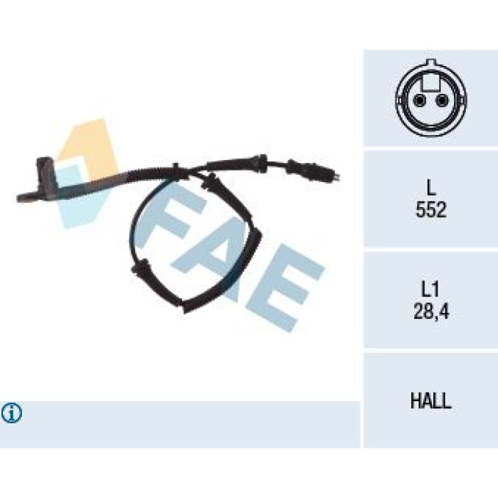 FAE Sensor, Raddrehzahl 78027 FAE Sensor, Raddrehzahl 78027