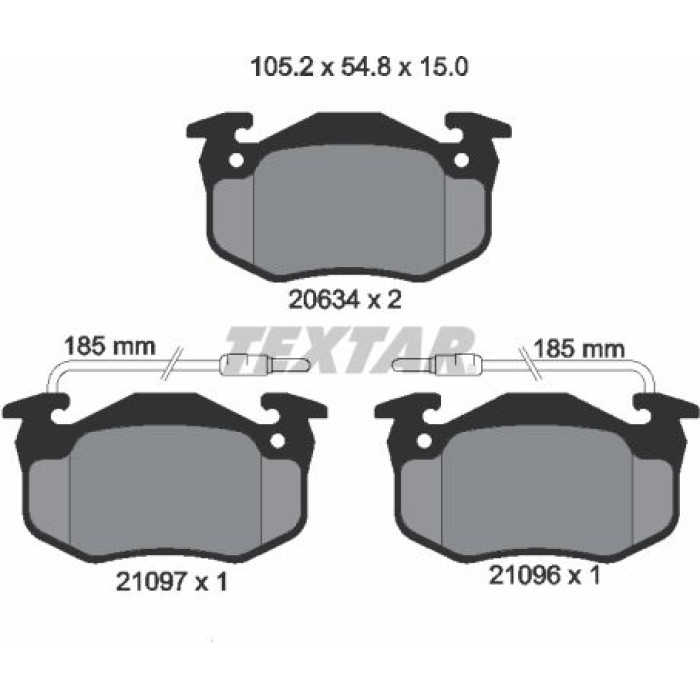 Textar Bremsbelagsatz 2109601 – mit Verschleißsensor Textar Bremsbelagsatz 2109601 – mit Verschleißsensor