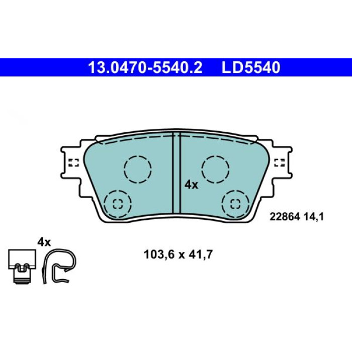 ATE Bremsbelagsatz 13.0470-5540.2 ATE Bremsbelagsatz 13.0470-5540.2