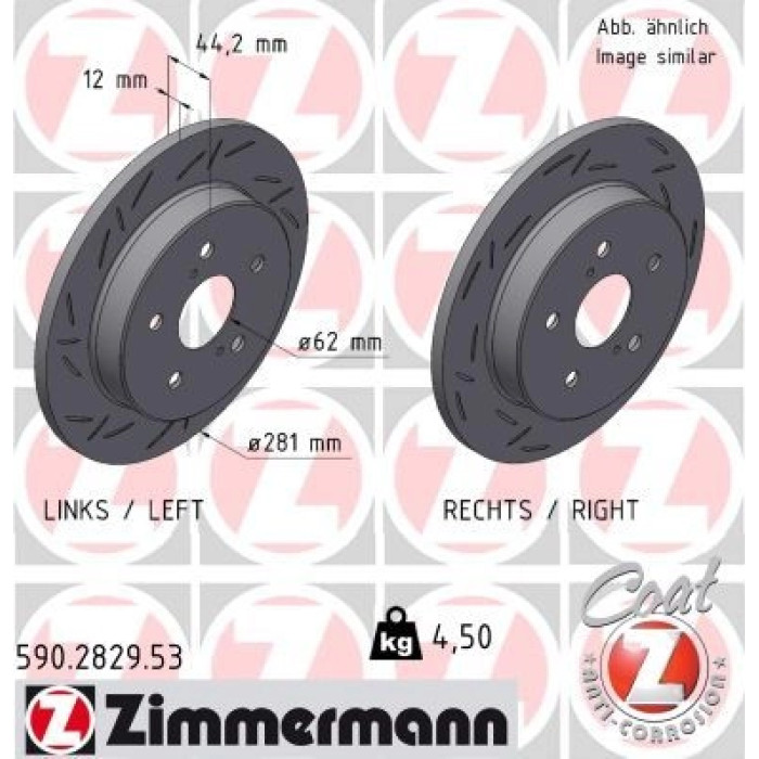 Zimmermann Bremsscheibe 590.2829.53 Zimmermann Bremsscheibe 590.2829.53