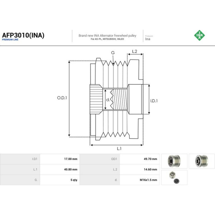 AFP3010(INA) AUTOSTARTER Lichtmaschinenfreilauf AFP3010(INA) AFP3010(INA) AUTOSTARTER Lichtmaschinenfreilauf AFP3010(INA)