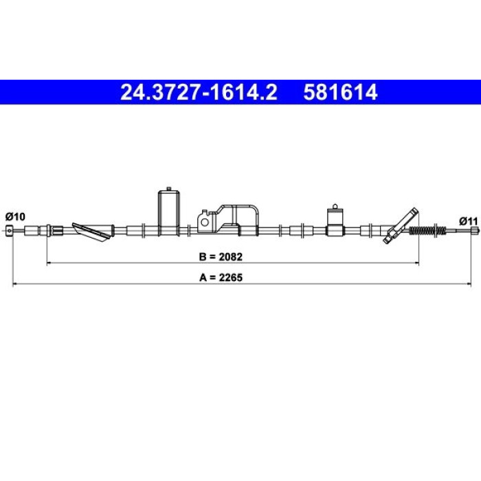 ATE Handbremsseil 24.3727-1614.2 ATE Handbremsseil 24.3727-1614.2