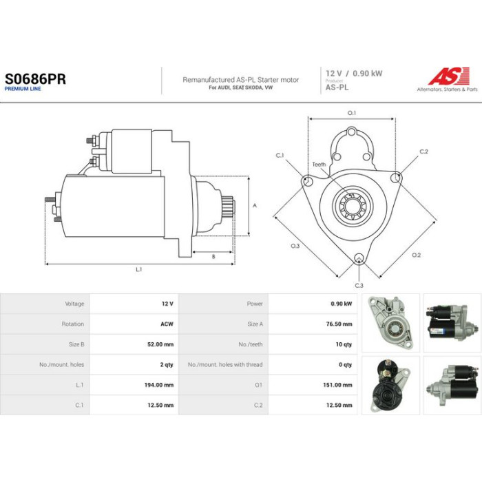 S0686PR AS-PL Anlasser (Starter) S0686PR S0686PR AS-PL Anlasser (Starter) S0686PR