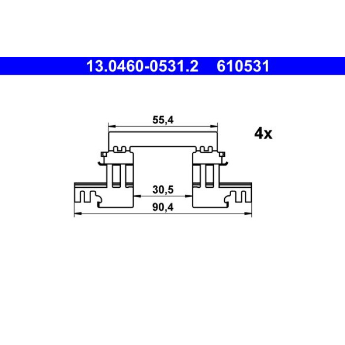 ATE Zubehörsatz Bremsbeläge 13.0460-0531.2 ATE Zubehörsatz Bremsbeläge 13.0460-0531.2