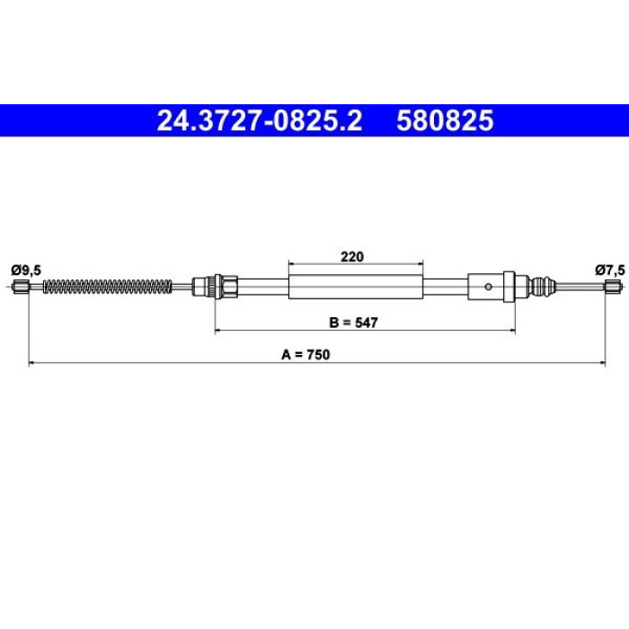 ATE Handbremsseil 24.3727-0825.2 ATE Handbremsseil 24.3727-0825.2
