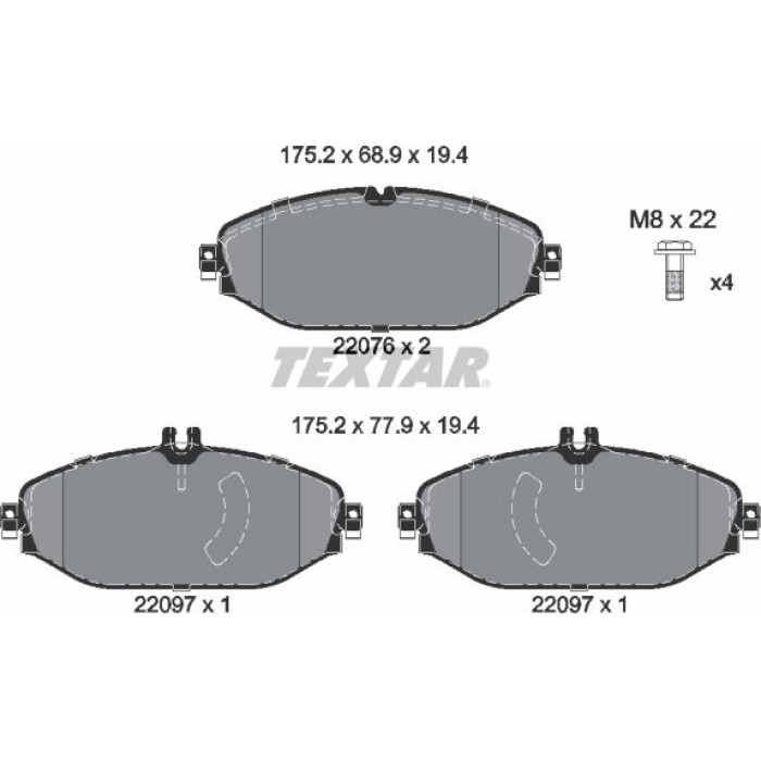 Textar Bremsbelagsatz 2207601 Textar Bremsbelagsatz 2207601