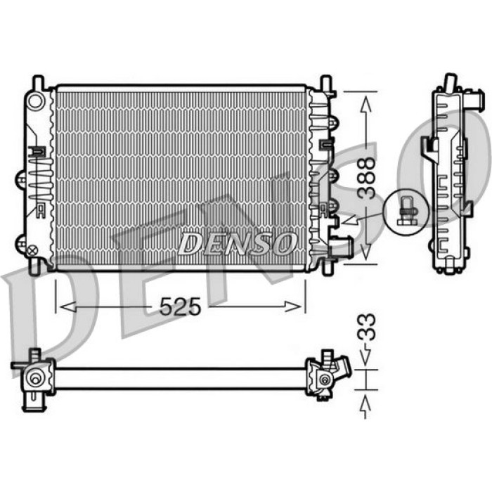 Denso Motorkühler DRM10025 Denso Motorkühler DRM10025
