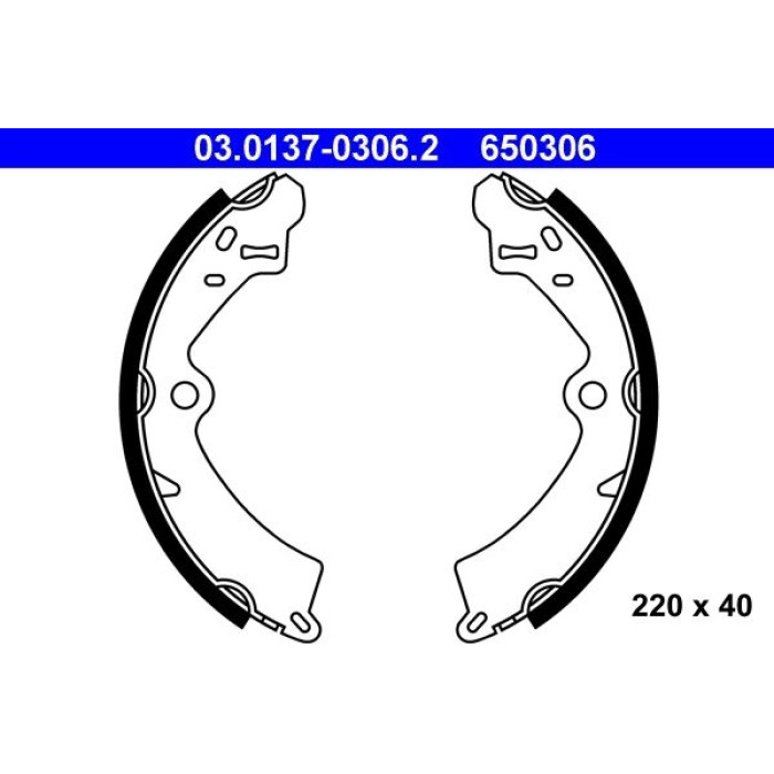 ATE Bremsbacken 03.0137-0306.2 ATE Bremsbacken 03.0137-0306.2