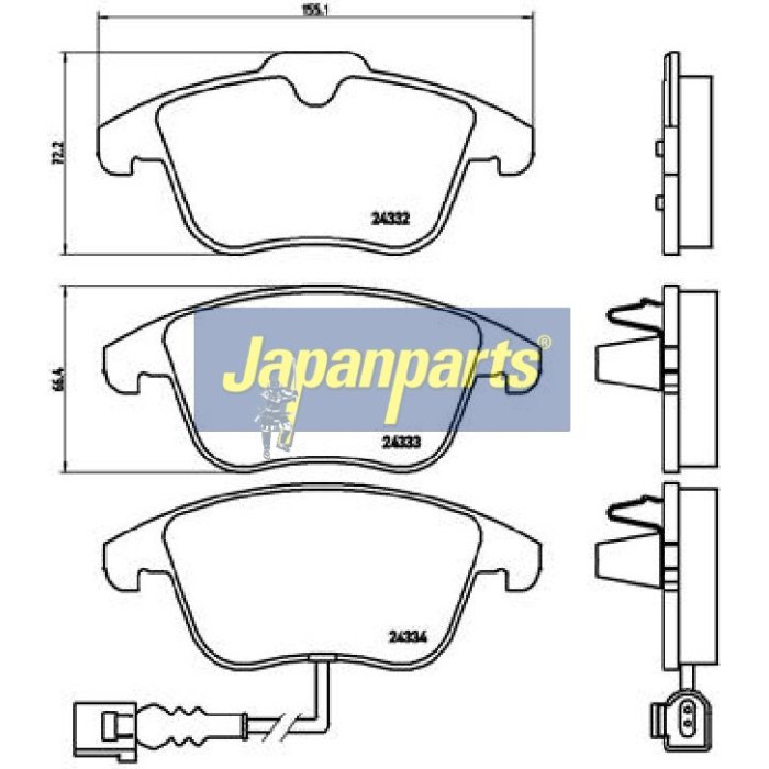 Japanparts Bremsbeläge PA-0929AF Japanparts Bremsbeläge PA-0929AF